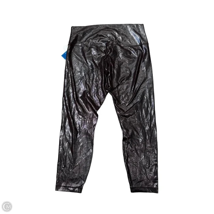 Athletic Leggings By Lululemon In Brown & Silver, Size: L
