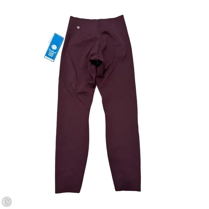Athletic Leggings By Lululemon In Maroon, Size: M