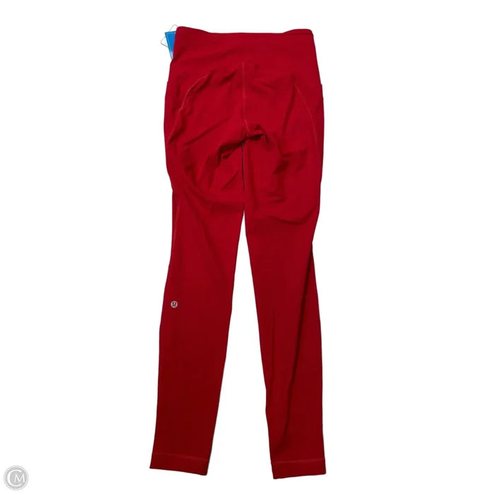 Athletic Leggings By Lululemon In Red, Size: 6