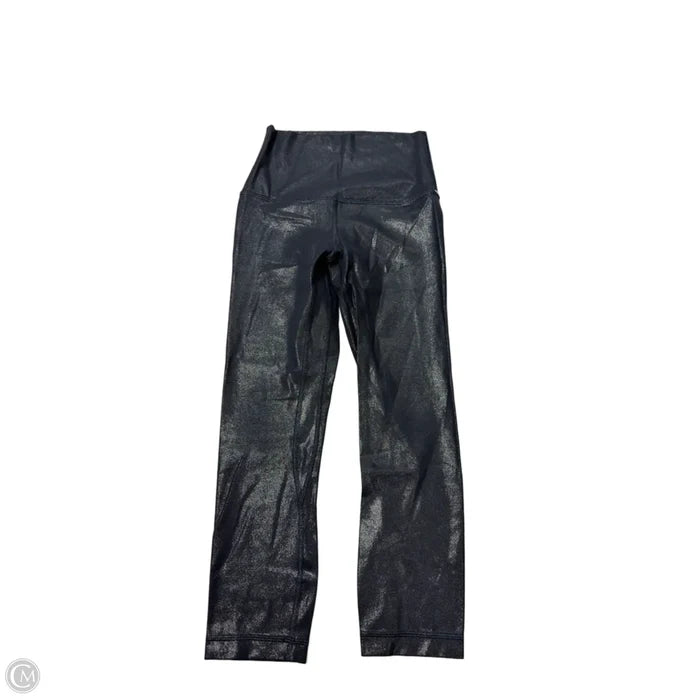 Athletic Leggings Capris By Lululemon In Black & Silver, Size: Xs