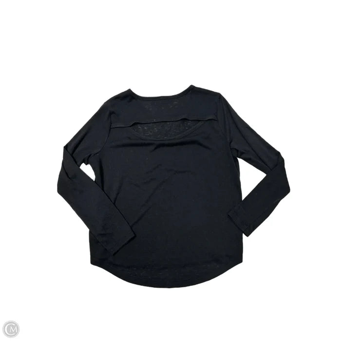 Athletic Top Long Sleeve Collar By Athleta In Black, Size: M