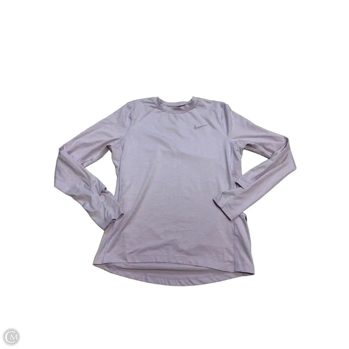 Athletic Top Long Sleeve Collar By Nike In Purple, Size: S