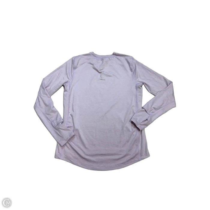 Athletic Top Long Sleeve Collar By Nike In Purple, Size: S