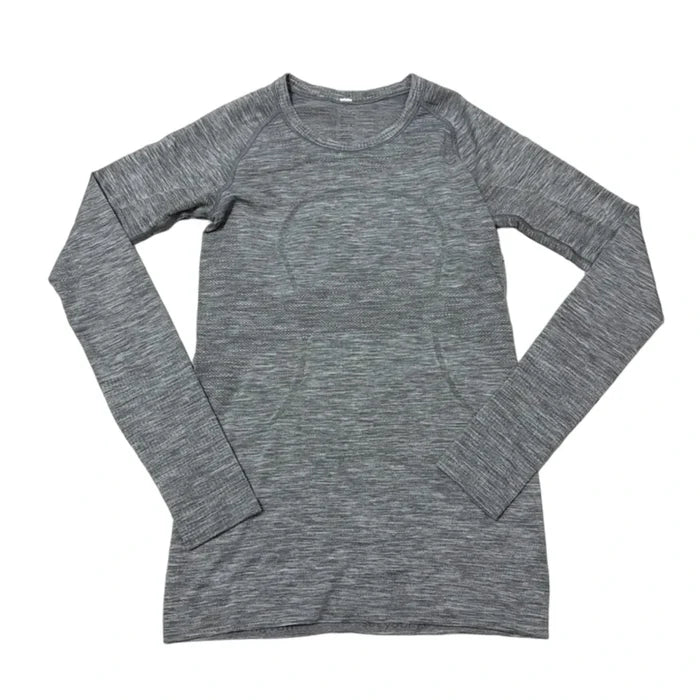 Athletic Top Long Sleeve Crewneck By Lululemon In Grey, Size: S