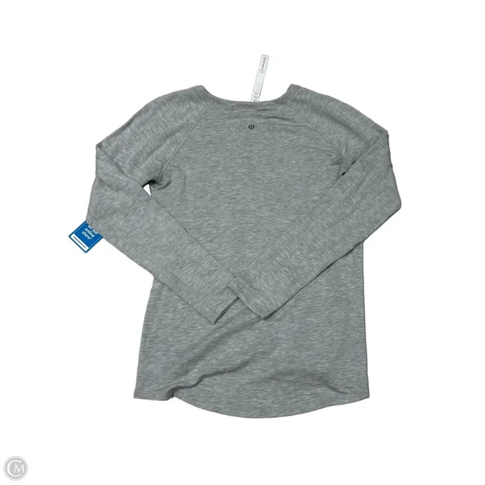 Athletic Top Long Sleeve Crewneck By Lululemon In Grey, Size: S