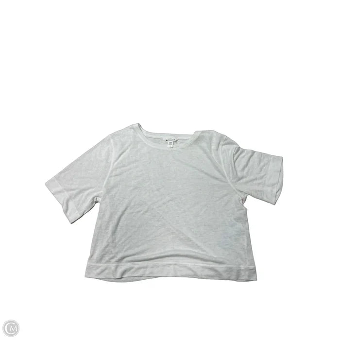Athletic Top Short Sleeve By Athleta In White, Size: L