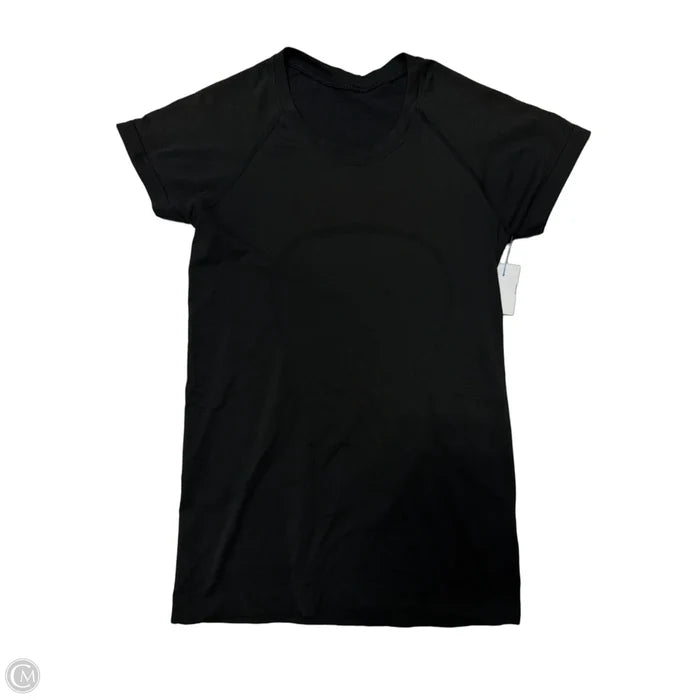 Athletic Top Short Sleeve By Lululemon In Black, Size: 6