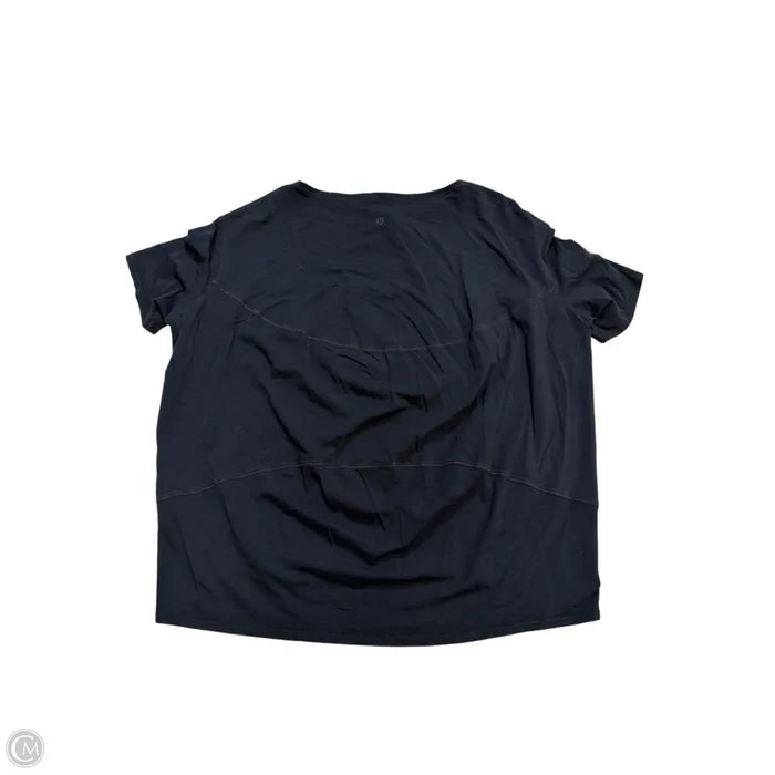Athletic Top Short Sleeve By Lululemon In Black, Size: M