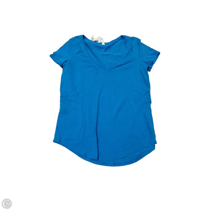 Athletic Top Short Sleeve By Lululemon In Blue, Size: S