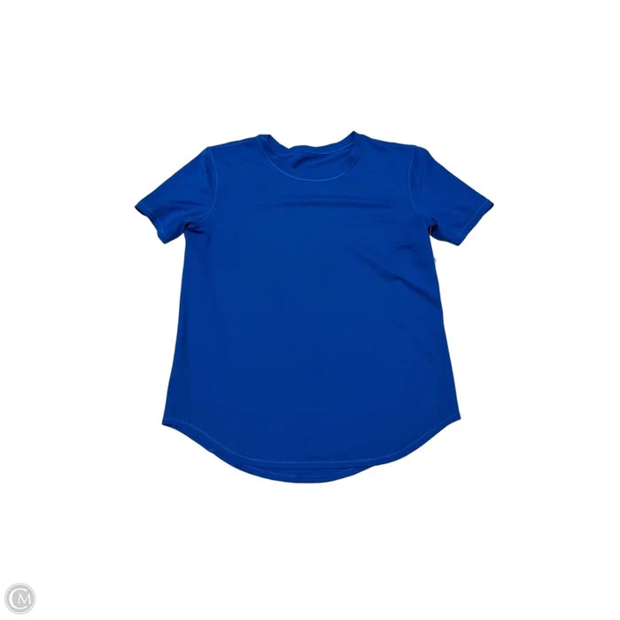 Athletic Top Short Sleeve By Lululemon In Blue, Size: Xs