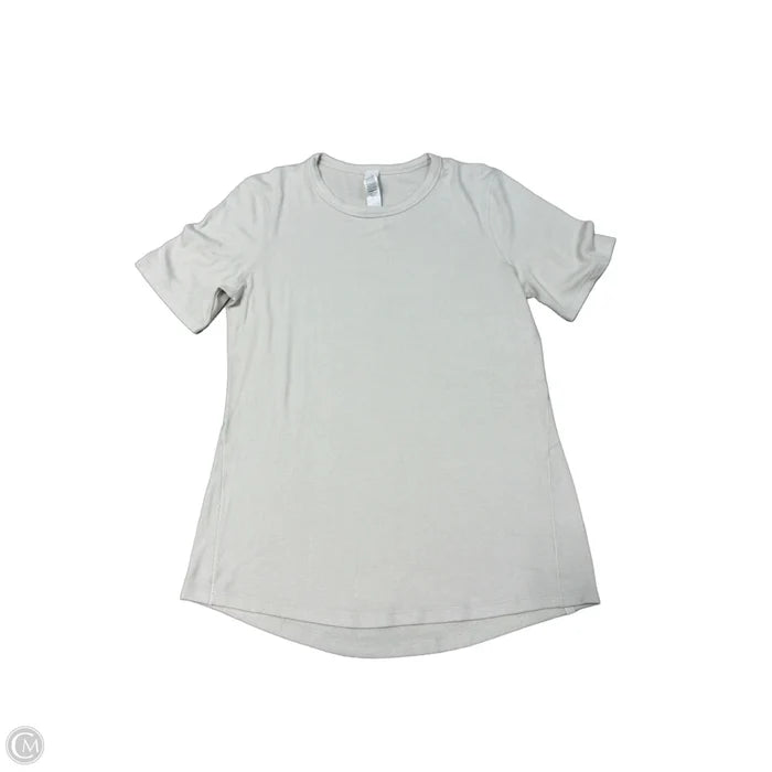 Athletic Top Short Sleeve By Lululemon In Cream, Size: L