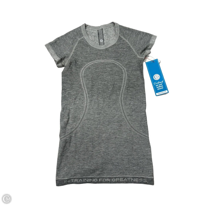 Athletic Top Short Sleeve By Lululemon In Grey, Size: S