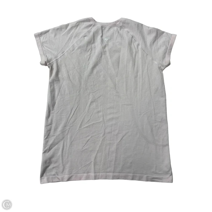 Athletic Top Short Sleeve By Lululemon In Pink, Size: L