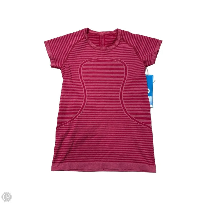 Athletic Top Short Sleeve By Lululemon In Pink, Size: M