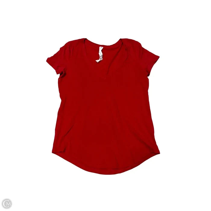 Athletic Top Short Sleeve By Lululemon In Red, Size: S