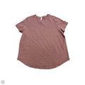 Athletic Top Short Sleeve By Lululemon In Red & White, Size: L