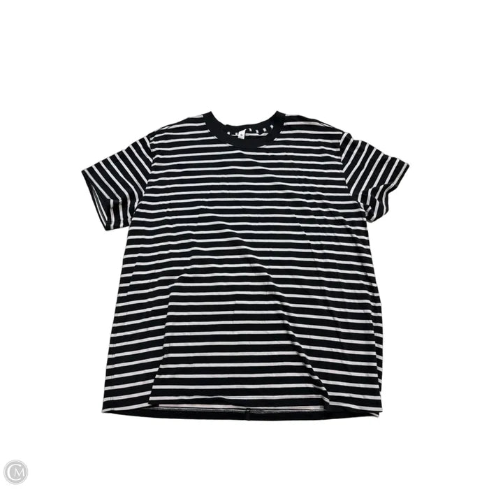 Athletic Top Short Sleeve By Lululemon In Striped Pattern, Size: L