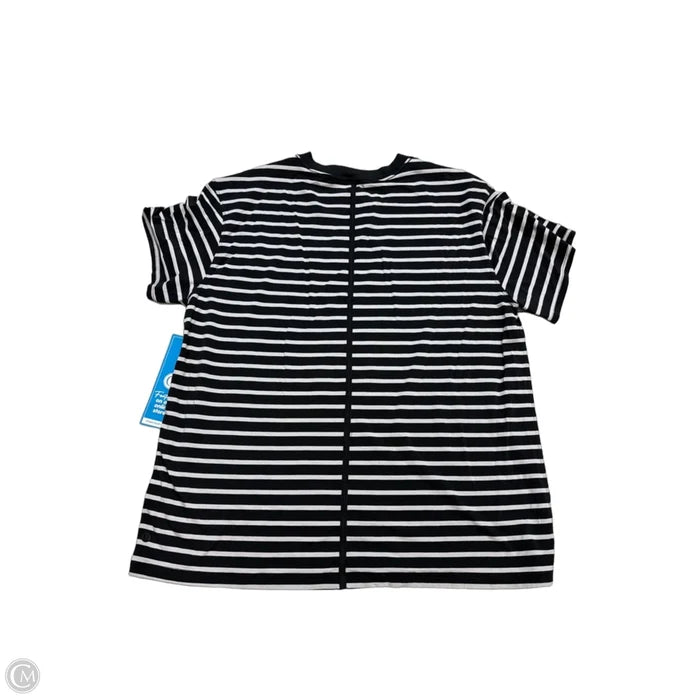 Athletic Top Short Sleeve By Lululemon In Striped Pattern, Size: L