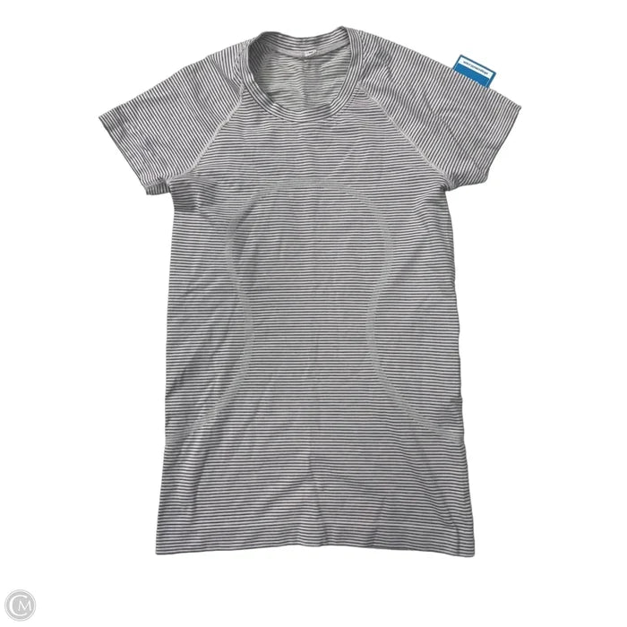 Athletic Top Short Sleeve By Lululemon In Striped Pattern, Size: S