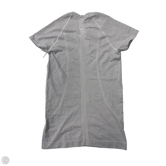 Athletic Top Short Sleeve By Lululemon In Striped Pattern, Size: S