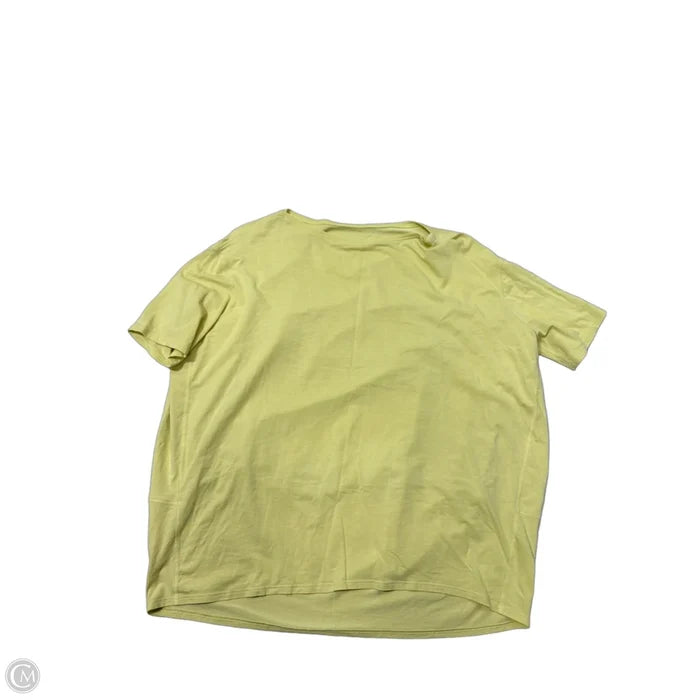 Athletic Top Short Sleeve By Lululemon In Yellow, Size: Xl