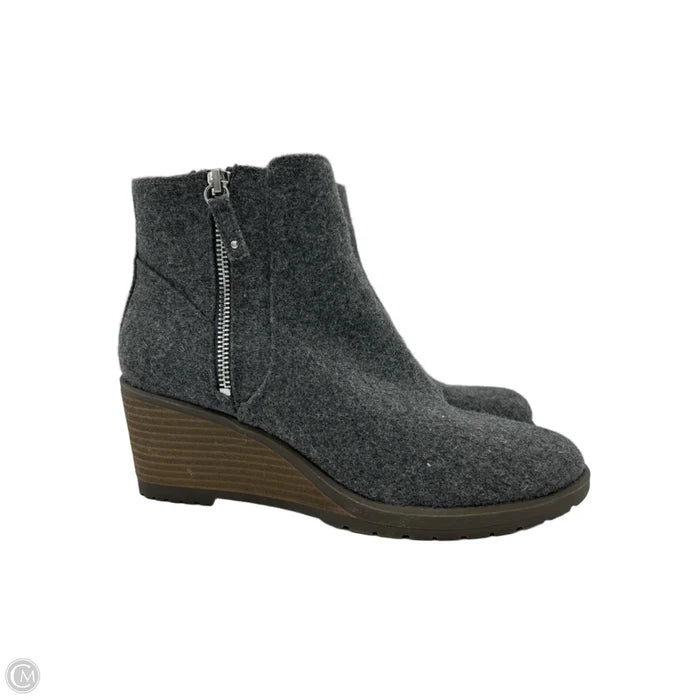 Boots Ankle Heels By Dr Scholls In Grey, Size: 9.5