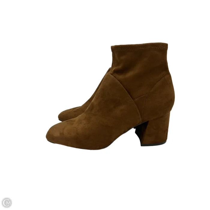 Boots Ankle Heels By Nine West In Brown, Size: 8.5