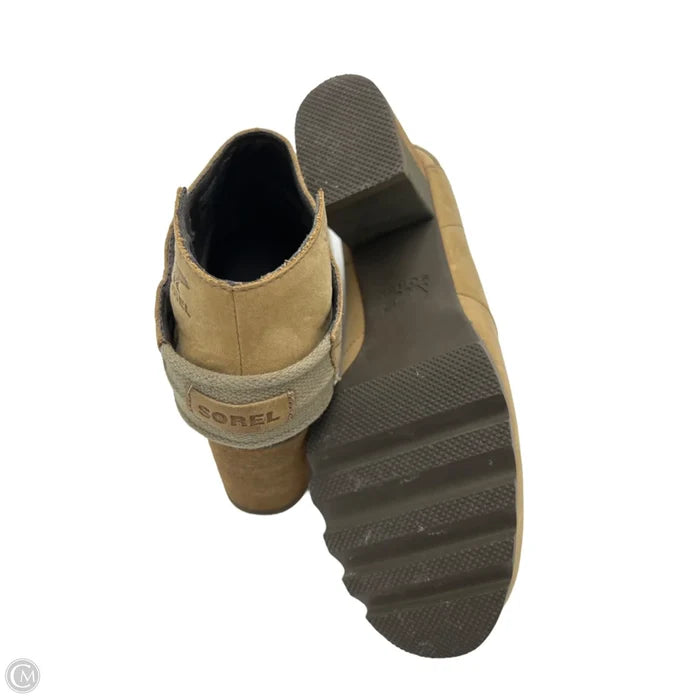 Boots Ankle Heels By Sorel In Tan, Size: 11