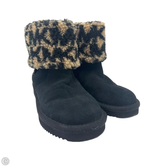 Boots Designer By Michael Kors In Black & Brown, Size: 7