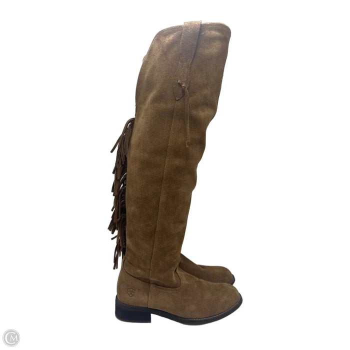 Boots Knee Heels By Ariat In Brown, Size: 6