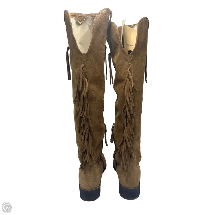 Boots Knee Heels By Ariat In Brown, Size: 6