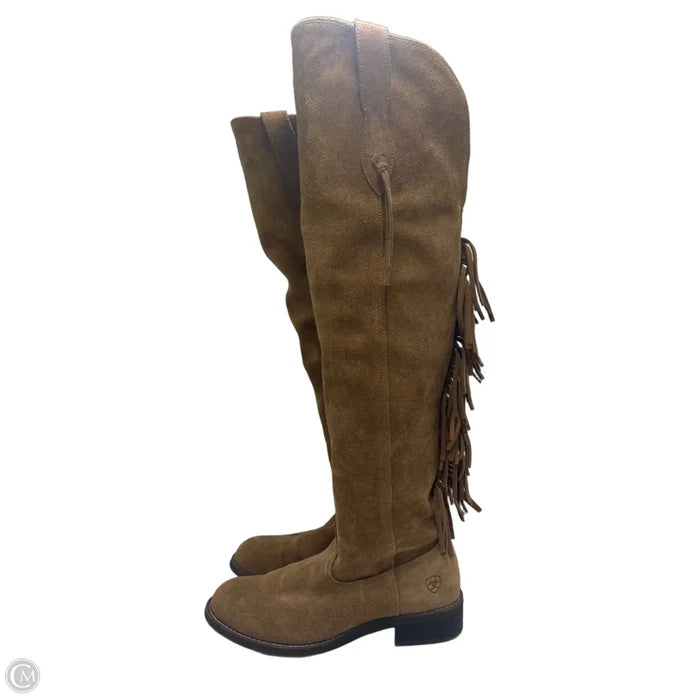 Boots Knee Heels By Ariat In Brown, Size: 6
