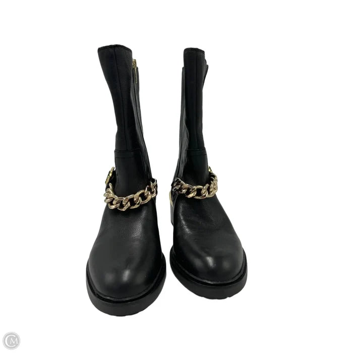 Boots Mid-Calf Heels By Vince Camuto In Black & Gold, Size: 7