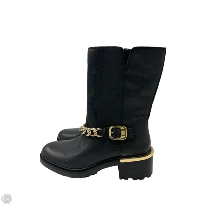 Boots Mid-Calf Heels By Vince Camuto In Black & Gold, Size: 7