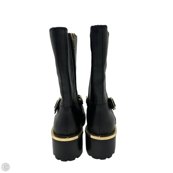 Boots Mid-Calf Heels By Vince Camuto In Black & Gold, Size: 7