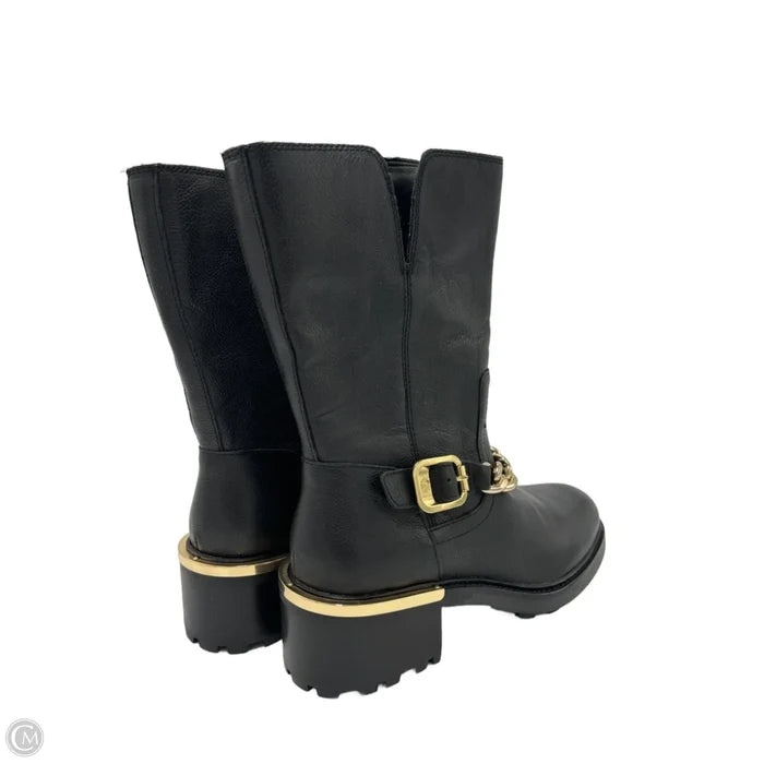 Boots Mid-Calf Heels By Vince Camuto In Black & Gold, Size: 7