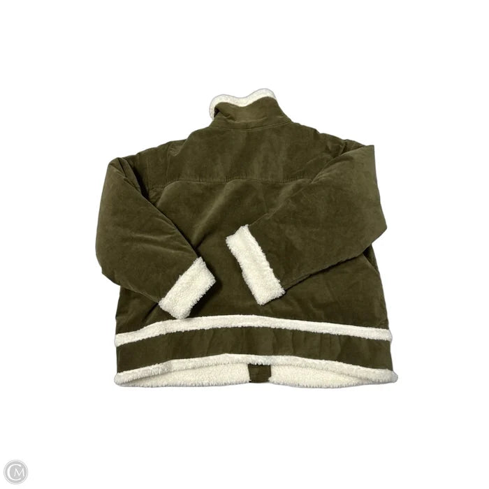Coat Faux Fur & Sherpa By Free Assembly In Green, Size: Xxl