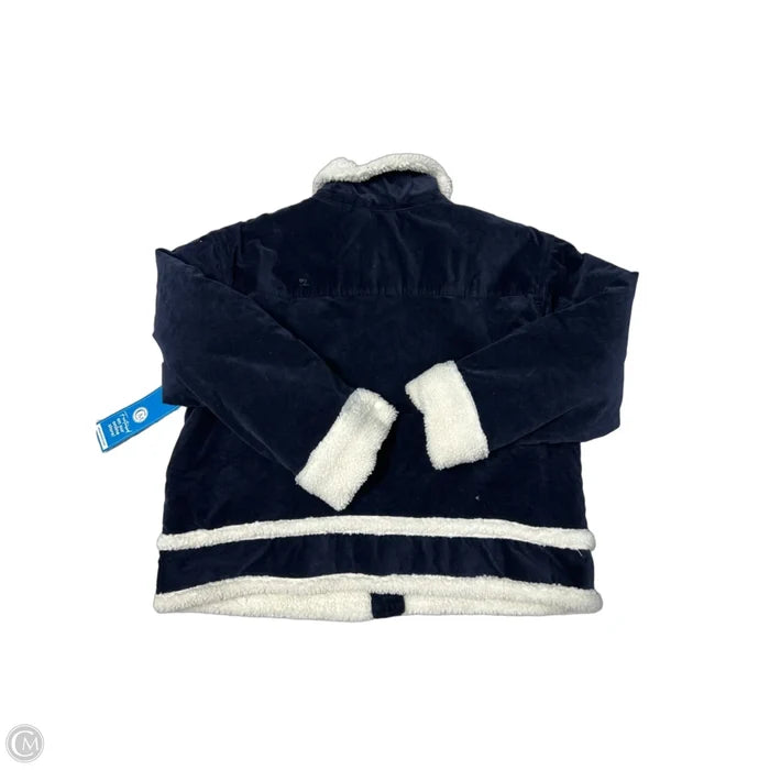 Coat Faux Fur & Sherpa By Free Assembly In Navy, Size: Xxl