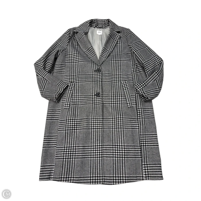 Coat Peacoat By Gap In Plaid Pattern, Size: L