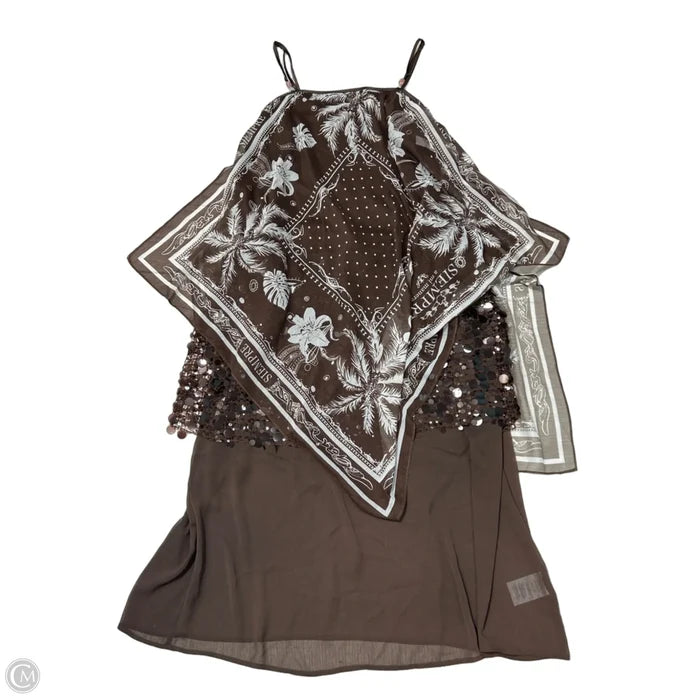 Dress Casual Maxi By Anthropologie In Brown & White, Size: 1x