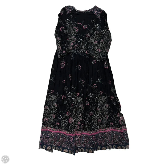 Dress Casual Maxi By Free People In Black & Pink, Size: Osfm