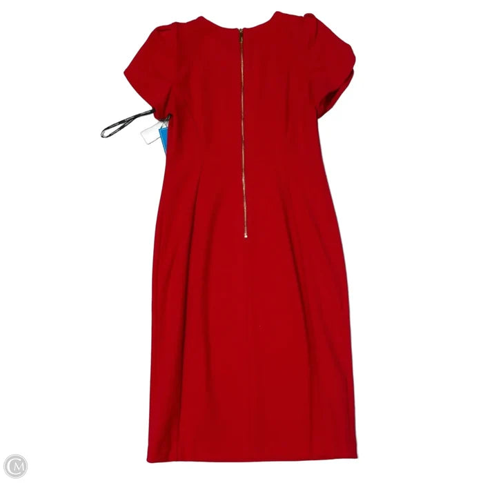 Dress Casual Midi By Calvin Klein In Red, Size: 8