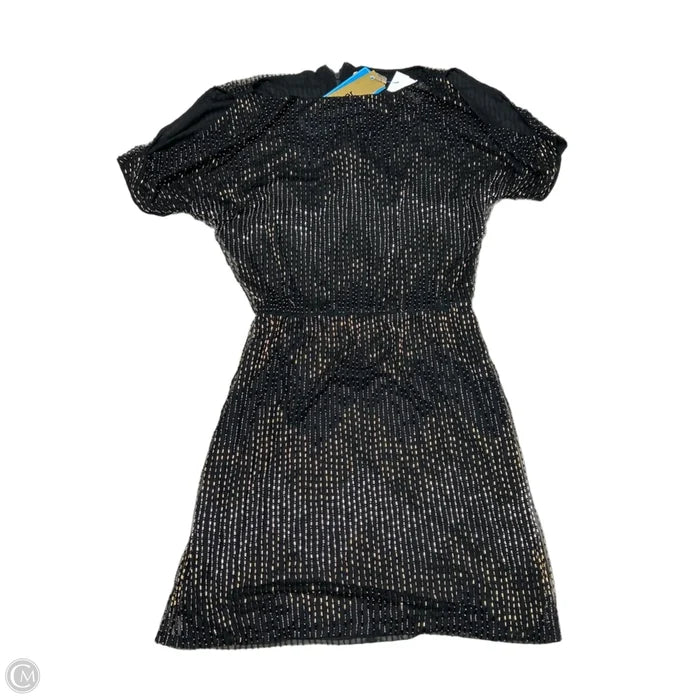 Dress Designer By Alice + Olivia In Black & Gold, Size: S