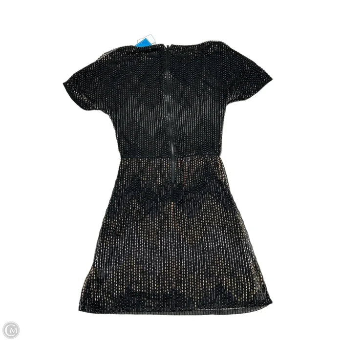 Dress Designer By Alice + Olivia In Black & Gold, Size: S