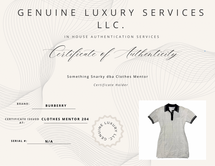 Dress Luxury Designer By Burberry In White, Size: S