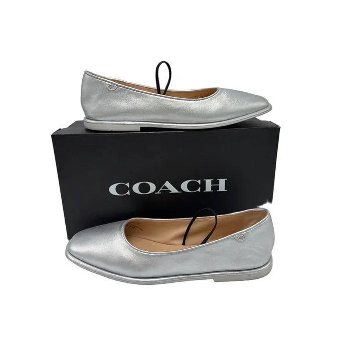 Coach Emilia Metallic Mary Jane Designer Shoes, Size: 6.5
