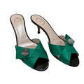 Emilio Pucci Satin Cross-Strap Pumps In Green, Size: 9