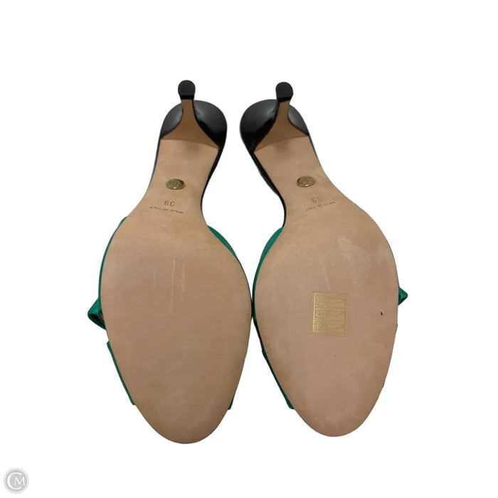 Emilio Pucci Satin Cross-Strap Pumps In Green, Size: 9