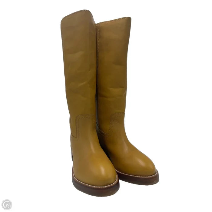 Frye Campus Leather Pull On Designer Boots, Size: 7