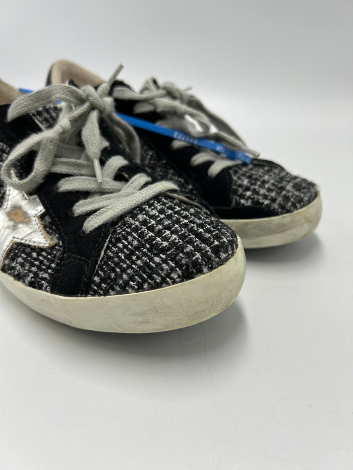 Golden Goose Superstar Boucle Tweed Luxury Sneakers, Size: 6
